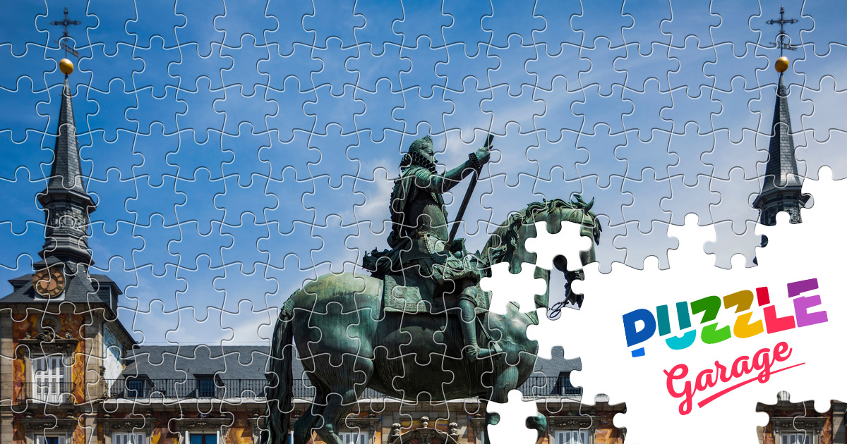 Statue of Philip III in Plaza Mayor Jigsaw Puzzle (Countries, Spain ...