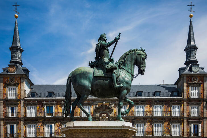 Statue de Philippe III sur la Plaza Mayor