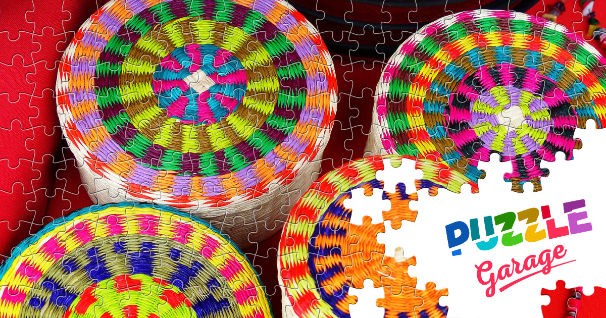 Wicker straw baskets Jigsaw Puzzle (Home, Needlework) Puzzle Garage