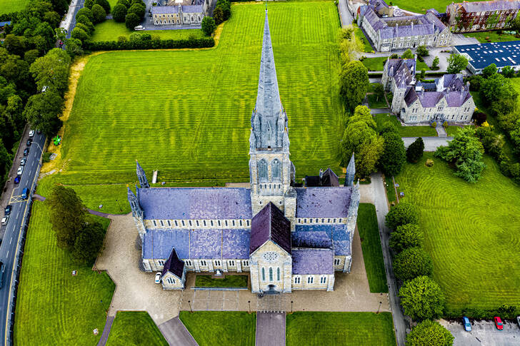 Aerial view of St. Mary's Cathedral in Killarney