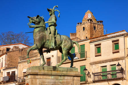 Statue av Francisco Pizarro i Trujillo