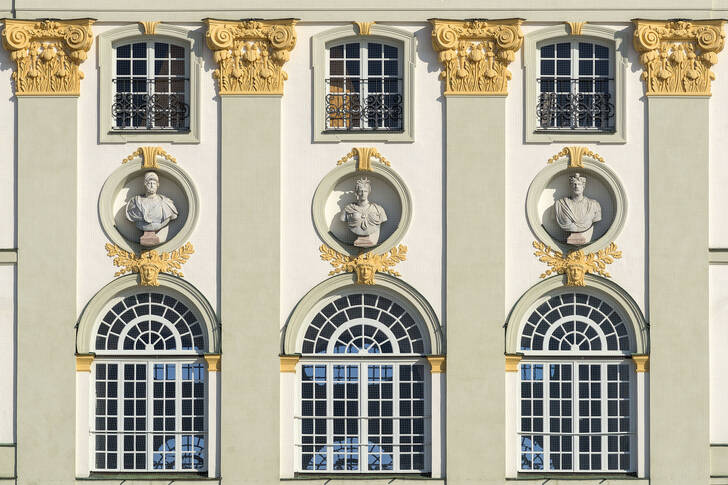 Facade of Nymphenburg Castle in Munich