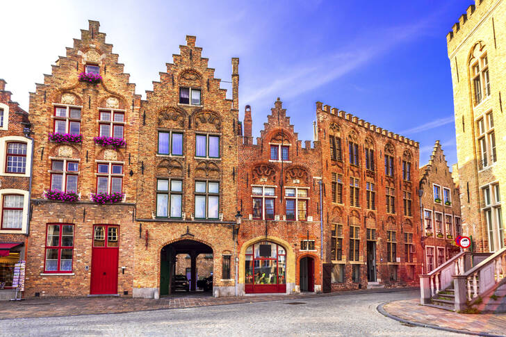 Facciate di edifici storici a Bruges