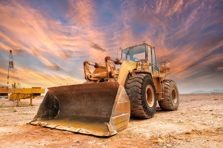 Bulldozer sur un chantier de construction