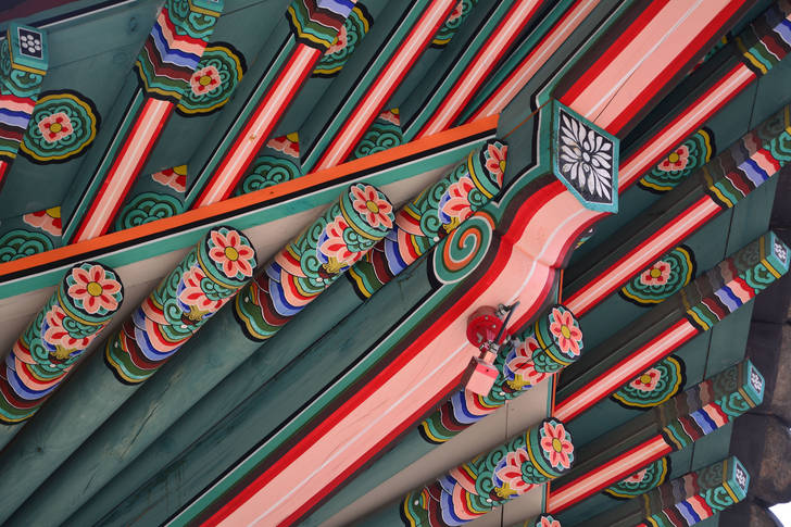 Details of a traditional Korean roof