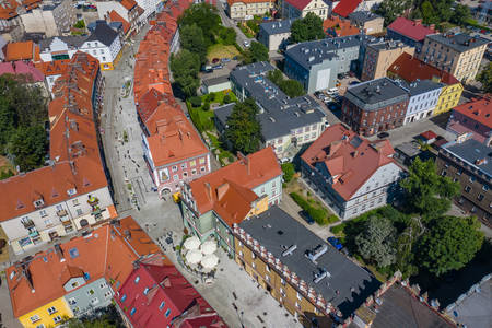 Aerial view of the center of Racibuzh