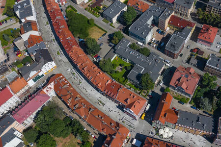 Aerial view of the center of Racibuzh