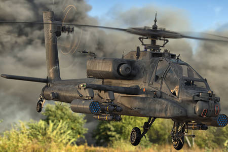 Vojenská helikoptéra v letu