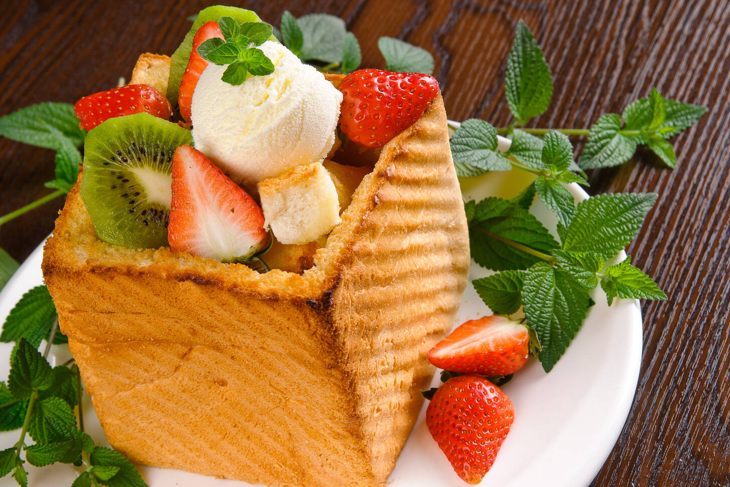 Bread with ice cream and fruit Jigsaw Puzzle (Home, Food) Puzzle Garage