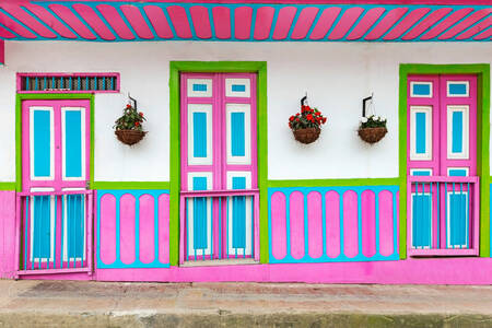 Gevels van huizen in de stad Salento