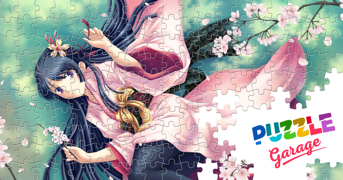 Girl in kimono Jigsaw Puzzle (Art, Anime) | Puzzle Garage