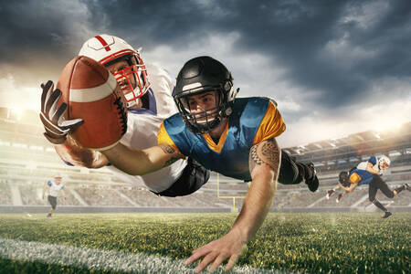 Players at the stadium