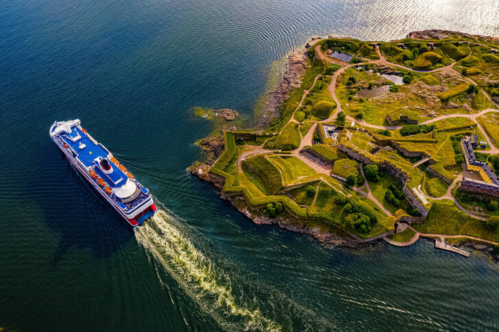 Aerial view of the Suomenlinna sea fortress