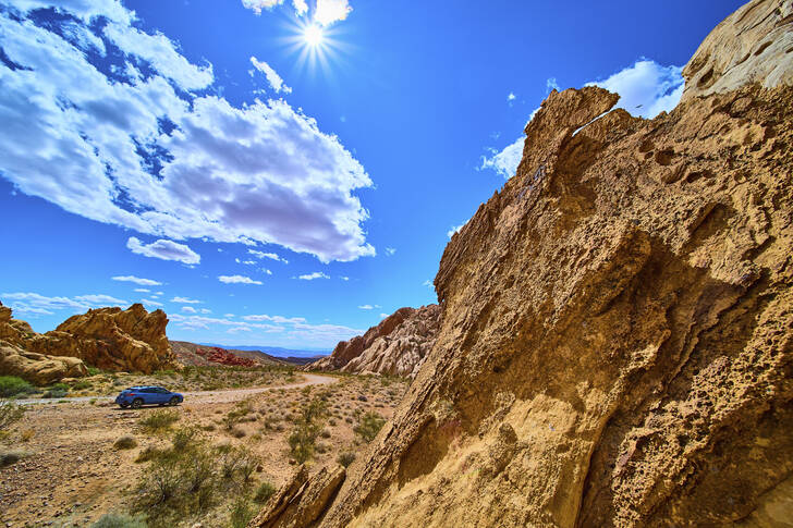 Rocks against a blue sky