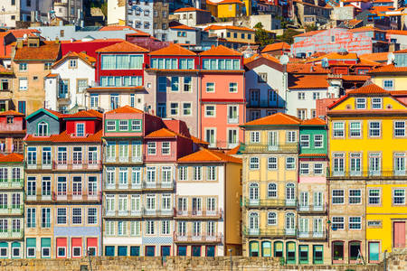 De architectuur van de gebouwen van de stad Porto