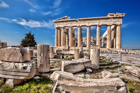 View of the Parthenon temple