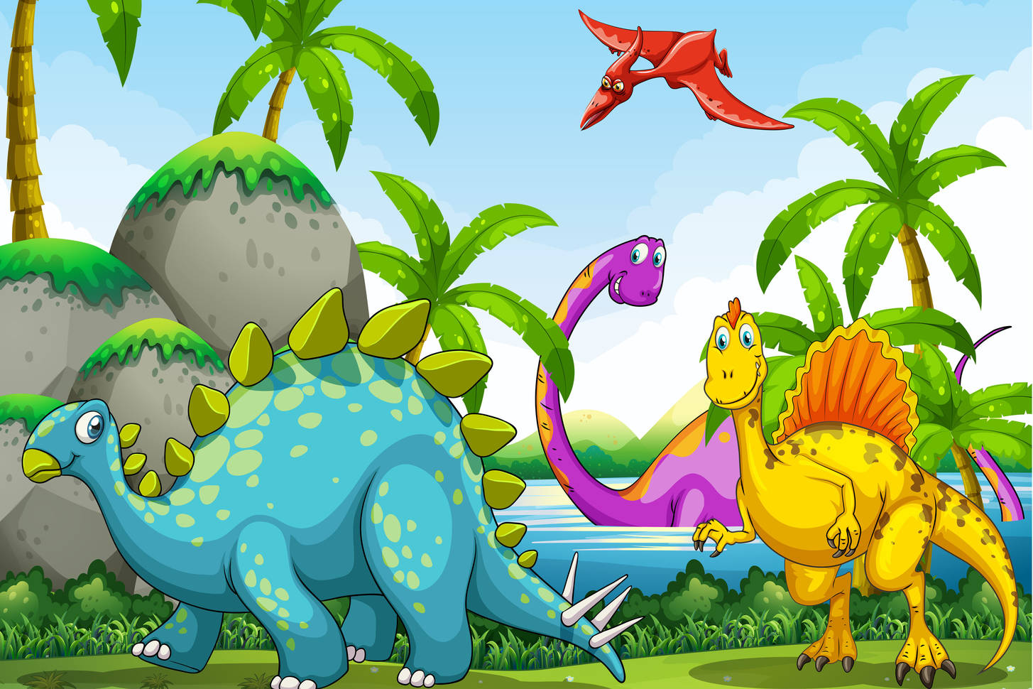 Dinosaurs Jigsaw Puzzle (For children, Cartoon Illustrations) | Puzzle ...