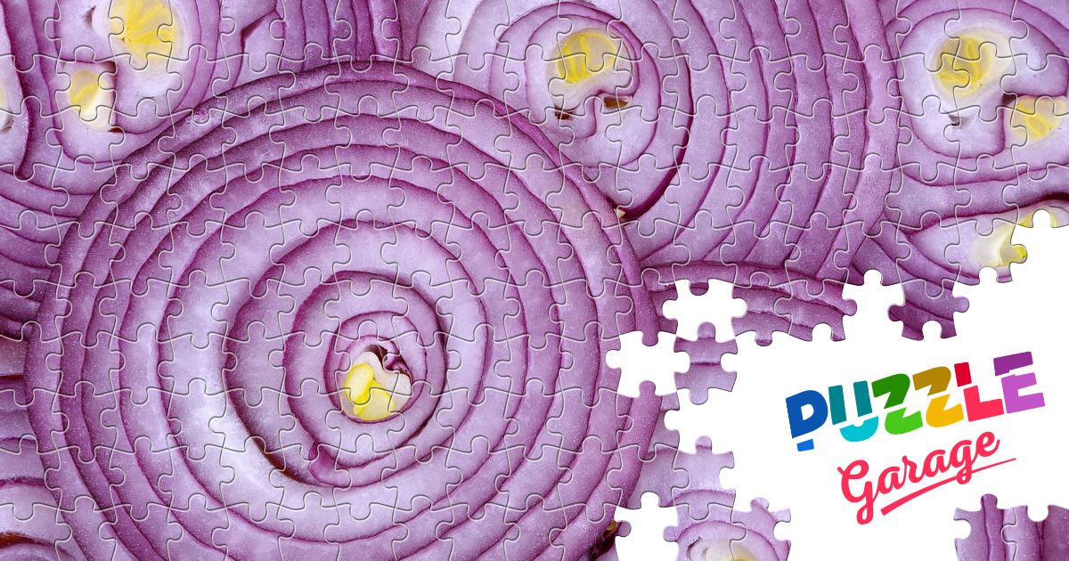 Red onion rings Jigsaw Puzzle (Plants, Vegetables) Puzzle Garage