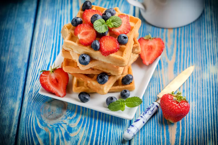 çilek ile waffle