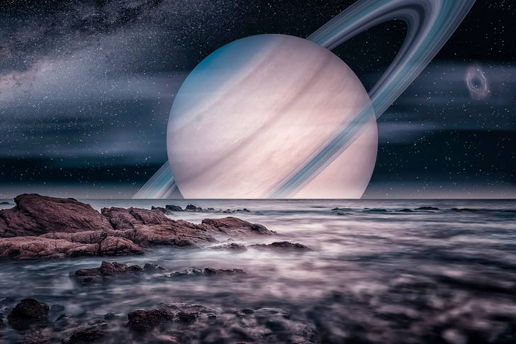 Вид на Сатурн