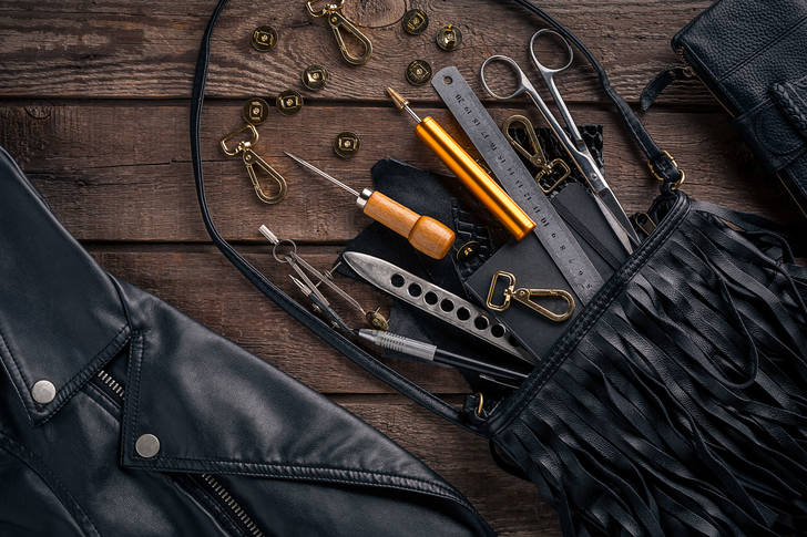 Tools and accessories for working with leather