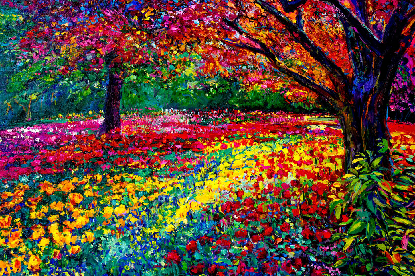 Garden with flowers Jigsaw Puzzle (Art, Painting) Puzzle Garage