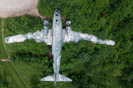 Top view of an abandoned plane