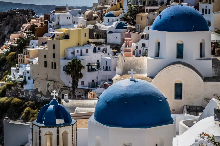 Santorini Putih dan Biru