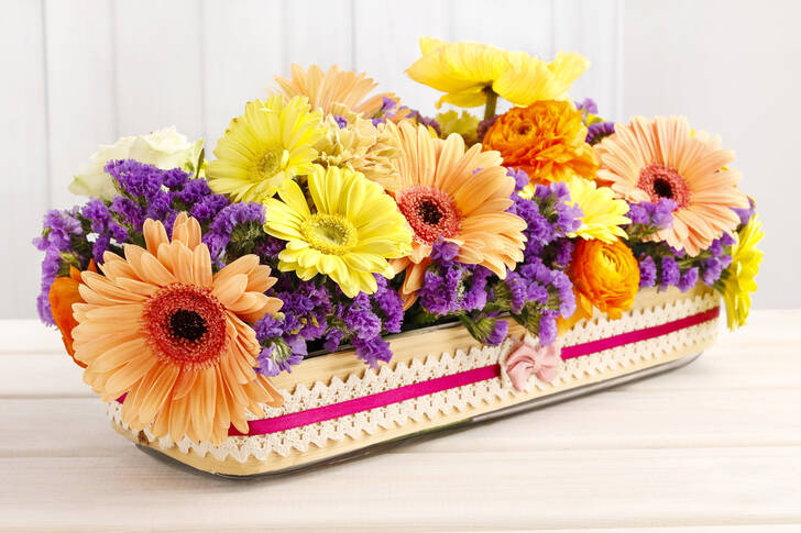 Aranžovanie kvetov na stôl
