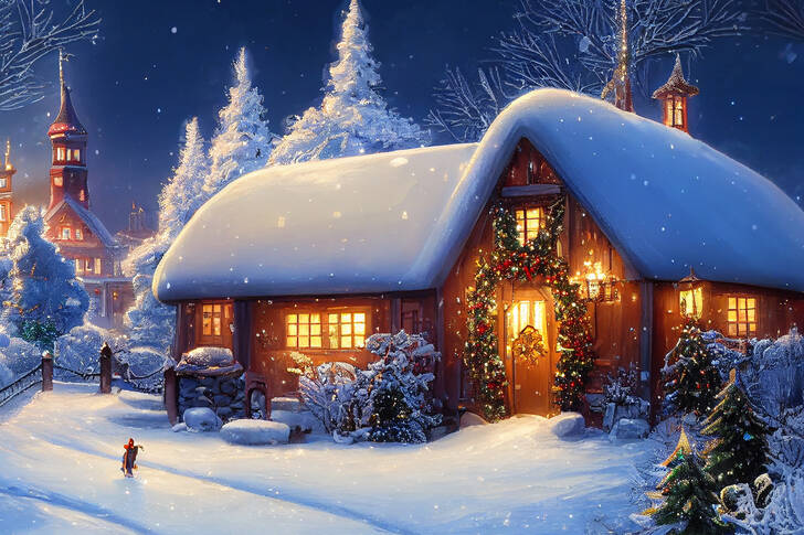Fairytale house in a snowy forest Jigsaw Puzzle (For children, Cartoon ...