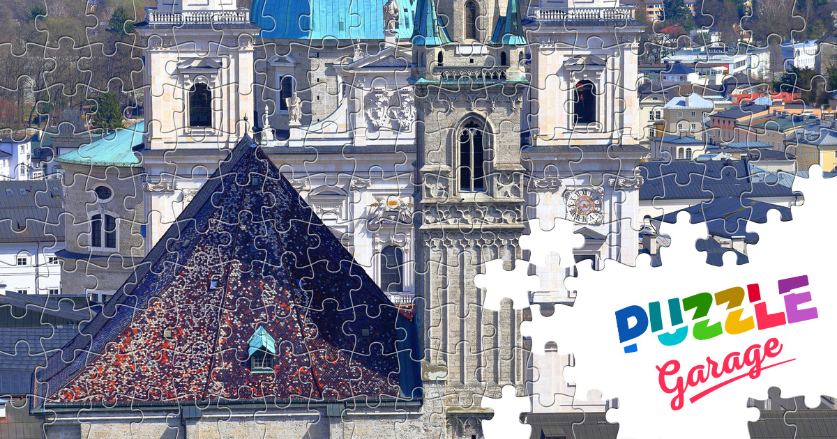 Facade of the Franciscan Church in Salzburg Jigsaw Puzzle (Countries ...