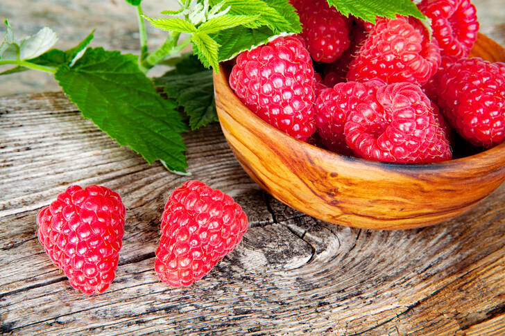 Himbeeren in einer Schüssel