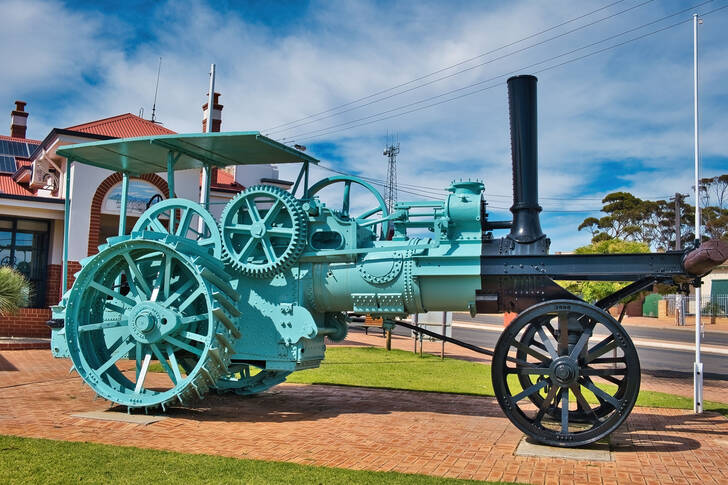 Antique steam plow