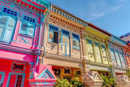 Colorful house facades
