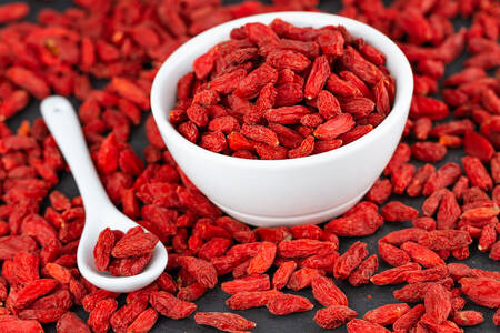 Goji marjad valges tassis