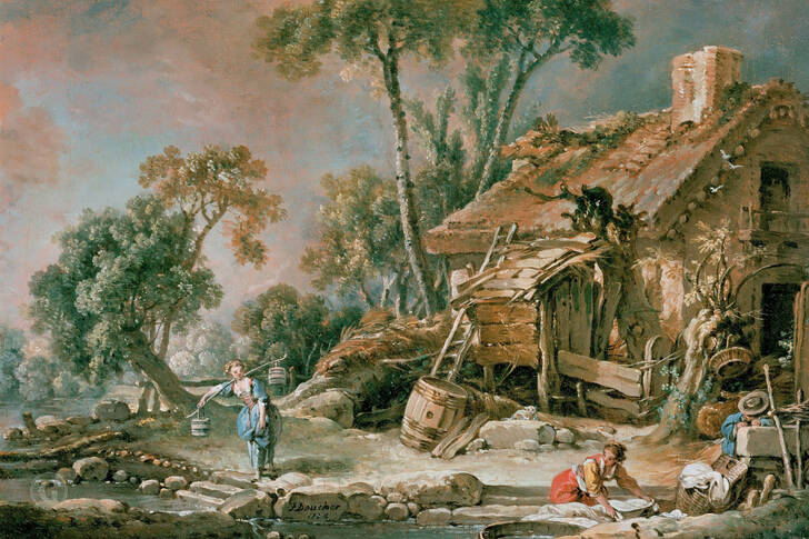 François Boucher: Landskab med en hytte