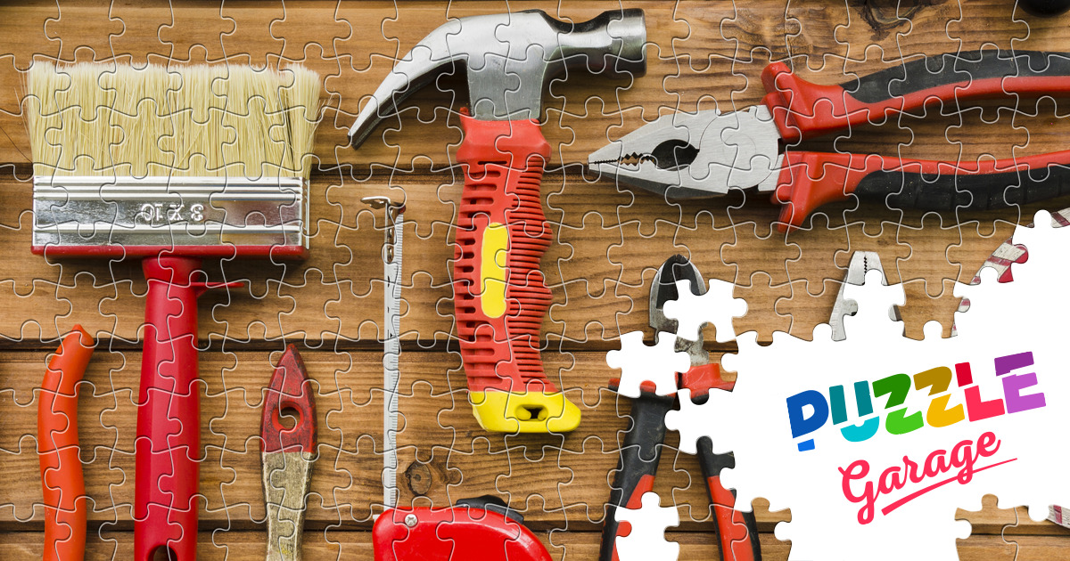 Tools on a wooden table Jigsaw Puzzle (Stuff, Tools) Puzzle Garage