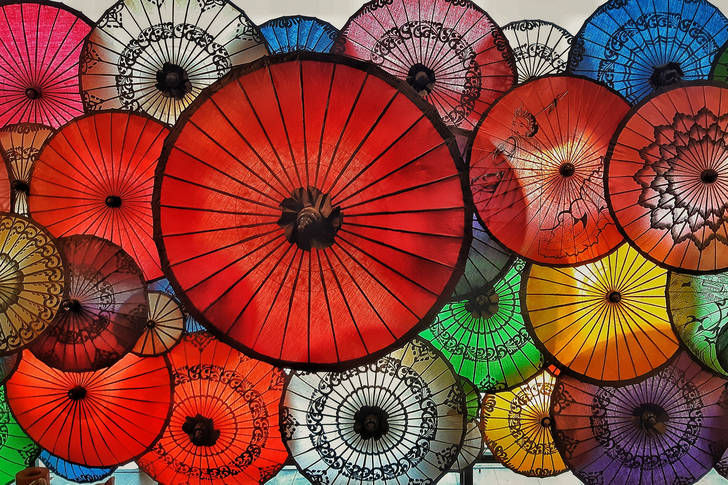 Guarda-chuvas em Mianmar