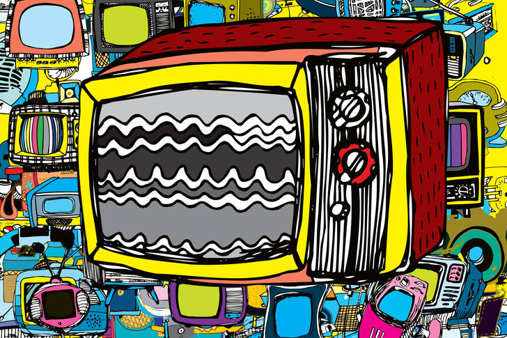 Graffiti with vintage TVs