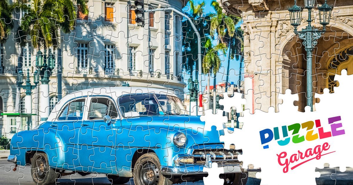 Cars on Pasadena Street Jigsaw Puzzle (Technics, Auto) Puzzle Garage