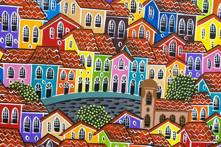 Painting colorful houses
