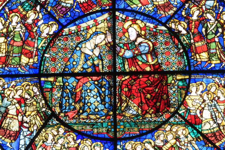 Stained glass in the church of Santa Maria Novella