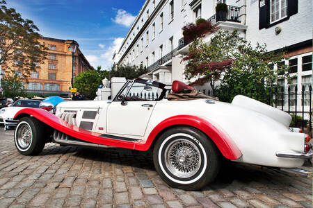 Antique car on paving stones