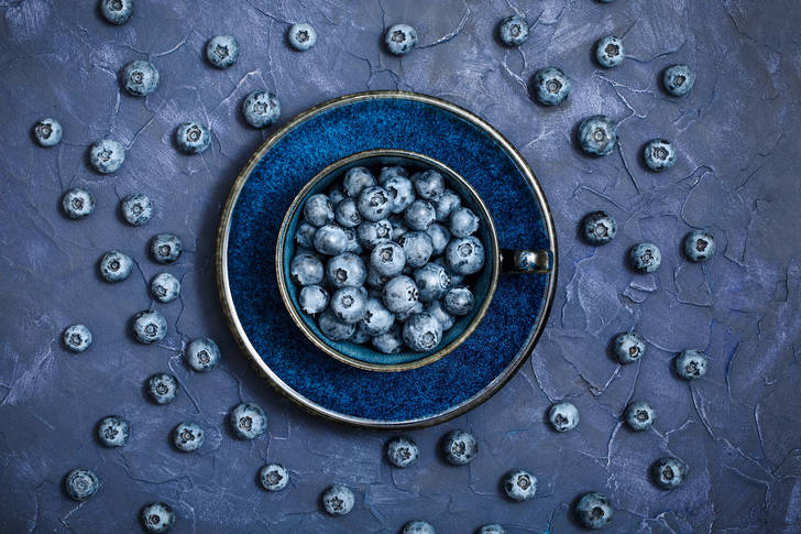Blueberries on a dark background