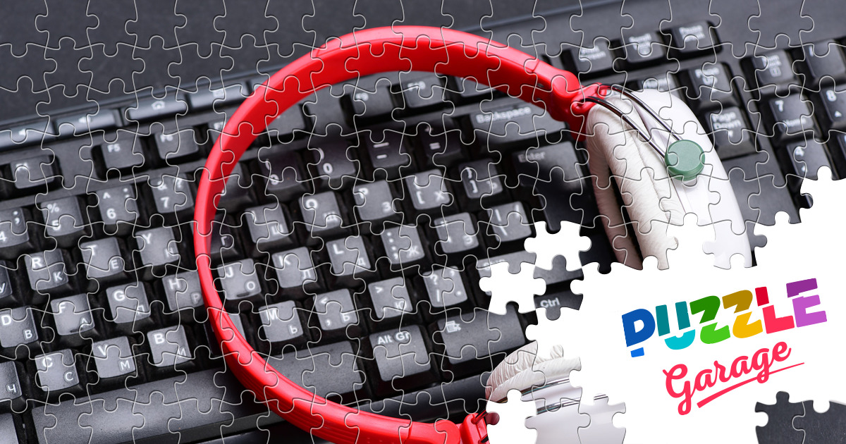 Headphones and keyboard Jigsaw Puzzle (Stuff, Electronics) Puzzle Garage