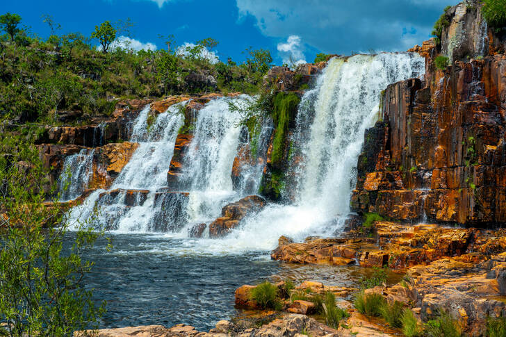 Vattenfall i Chapada dos Veadeiros nationalpark