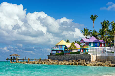Huizen aan de Caribische kust