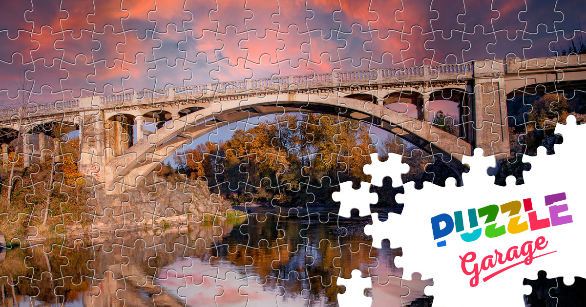 Arch Bridge near Gold Hill Jigsaw Puzzle (Countries, USA) Puzzle Garage