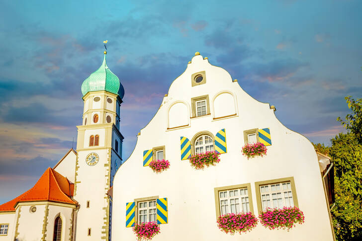 Église dans la ville de Wasserburg