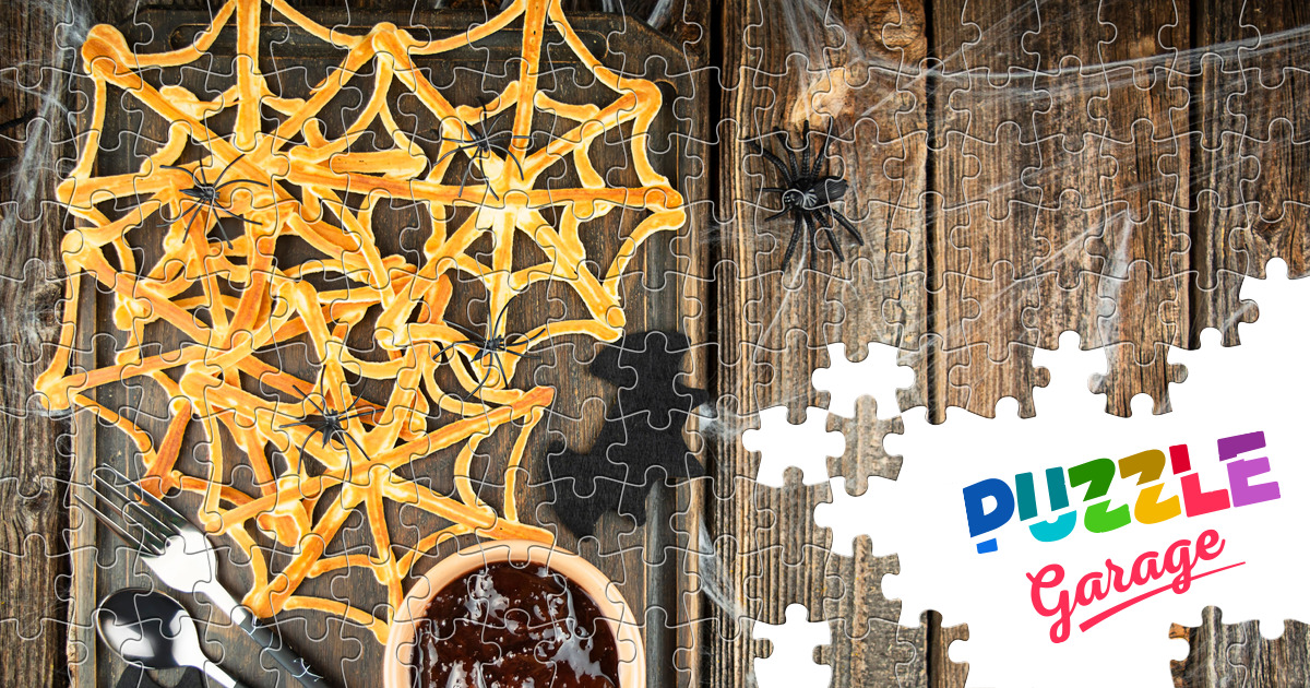 "Spiderweb" pancakes with jam Jigsaw Puzzle (Holidays, Halloween
